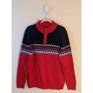 Club Room Men's Crewneck Sweater - Red and Navy
